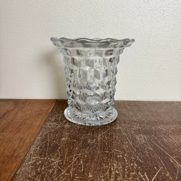 Fostoria American Vintage MCM flared crystal clear glass‎ flower vase - Picture 1 of 10